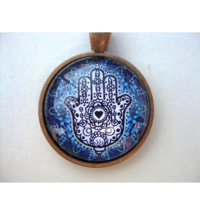 Yoga Necklace: Hamsa On Mandala Necklace (014)